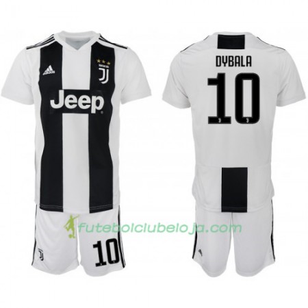 Camisola Juventus Dybala 10 Criança Equipamento Principal 2018-2019 Manga Curta